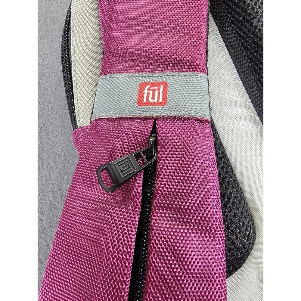 Ful Backpack Pink Gray Laptop Padded Straps School Bag Organizer Pockets‎